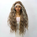 Long Water Body Wave Lace Front Wigs 13x4 Brown Blonde Highlights 26 Inches - Pre-Plucked