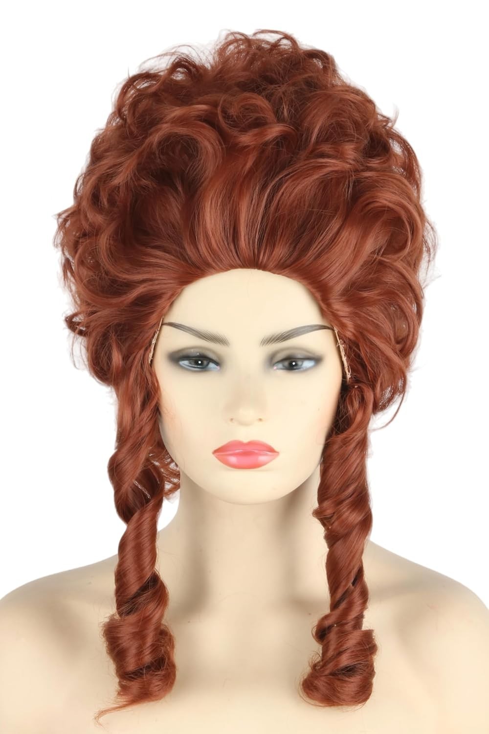 Women Beehive Wig Wine Red Long Wavy Vintage Costume Cosplay Halloween