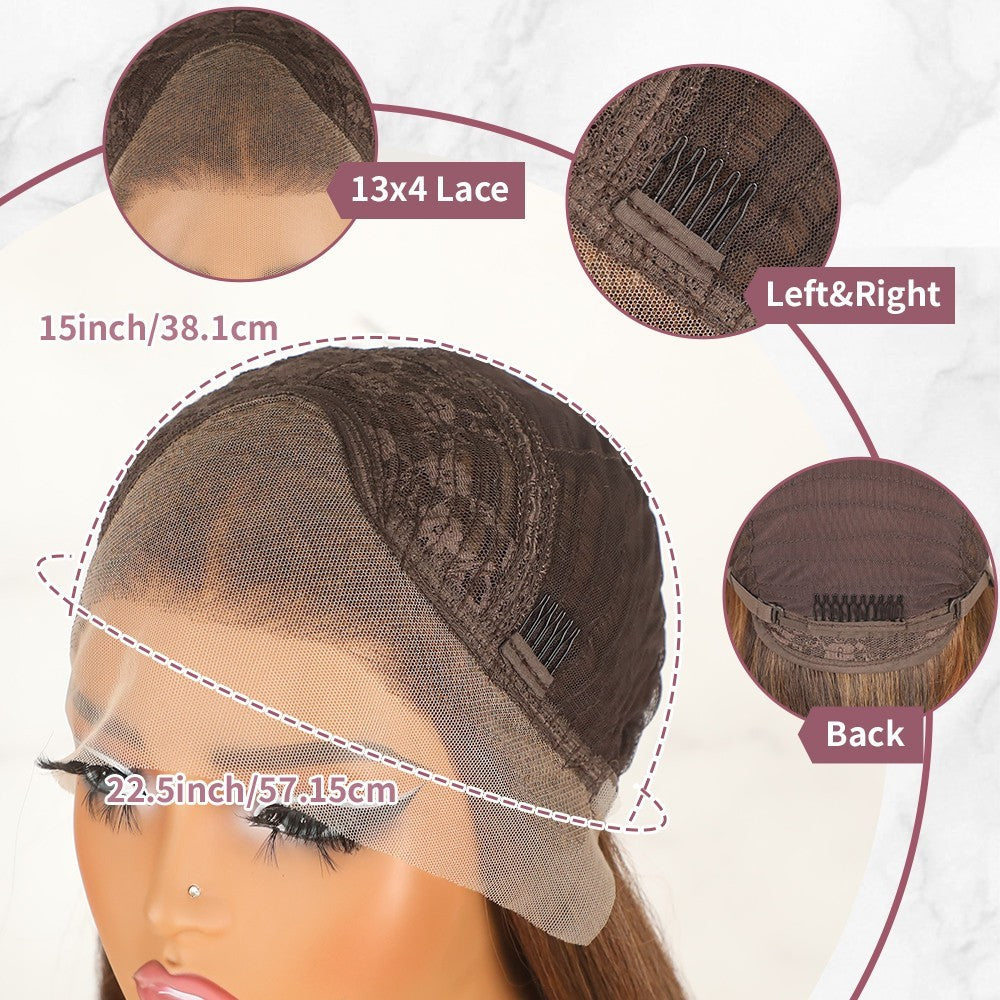 Heat Resistant Synthetic Lace Front Wig Long Black Straight Glueless Hair