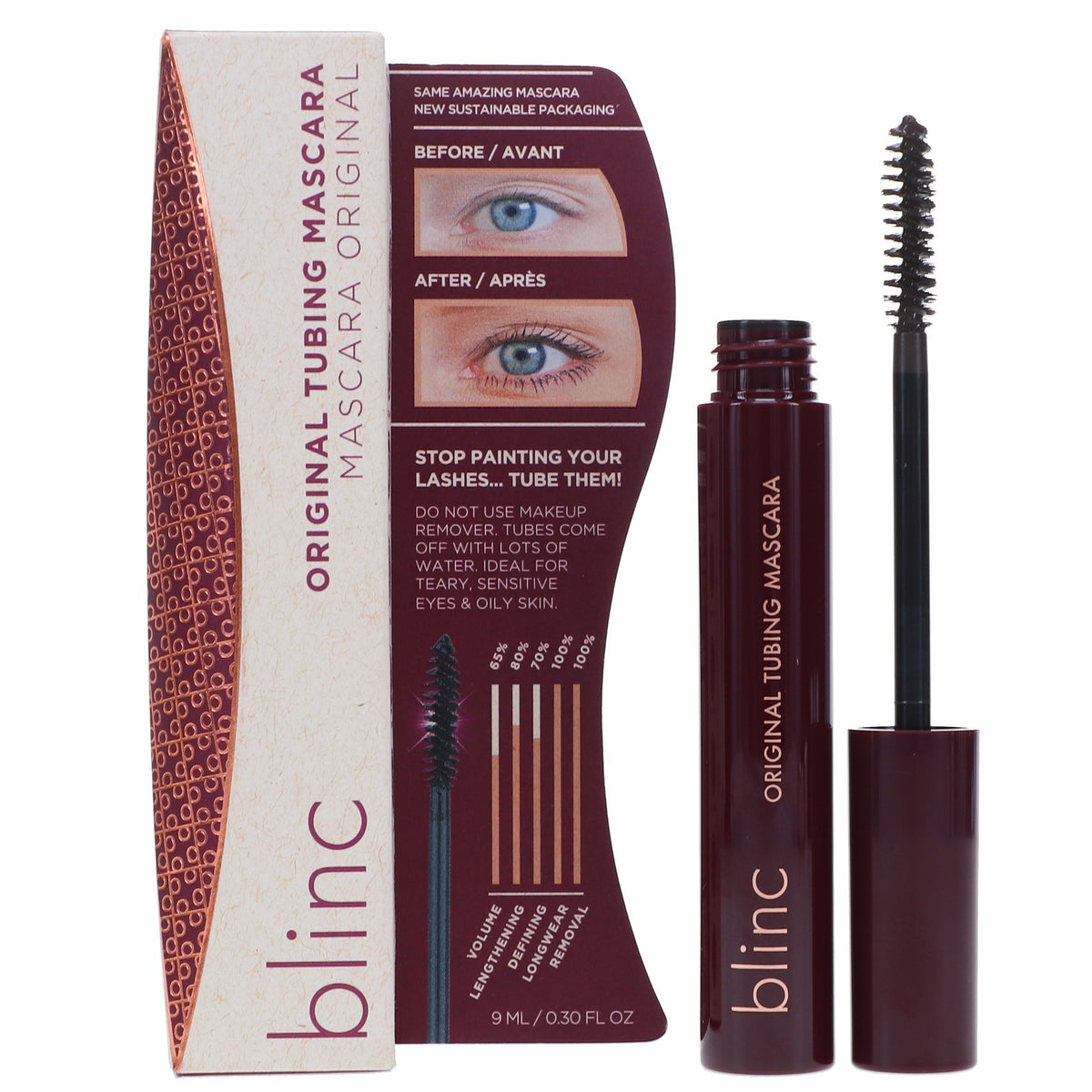 Dark Brown Tubing Mascara - Water-Resistant, Smudge-Proof, 0.17 oz