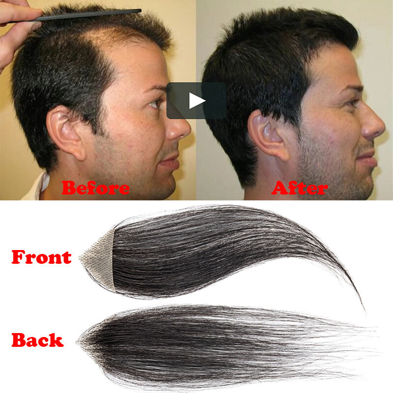 100% Remy Human Hair Mini Hairpieces for Men Temple Hairline Replacement