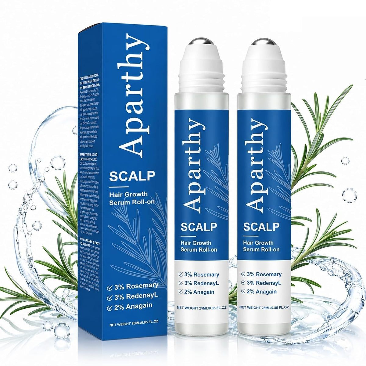 Rosemary Hair Growth Serum Roll-On - 0.85 Fl Oz, Pack of 2