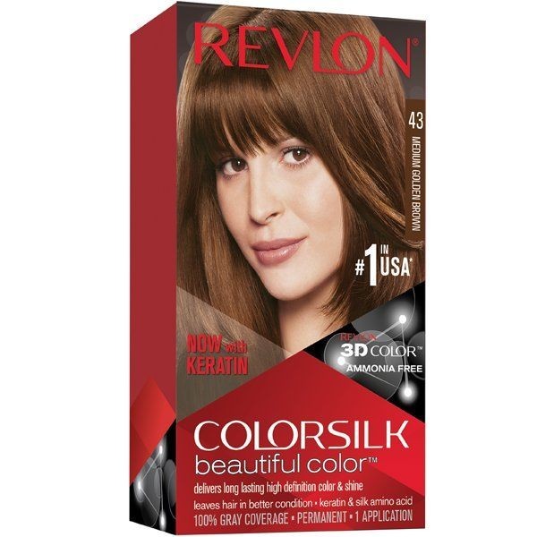 12 Pack Hair Color Kit - Revlon ColorSilk Medium Golden Brown #43