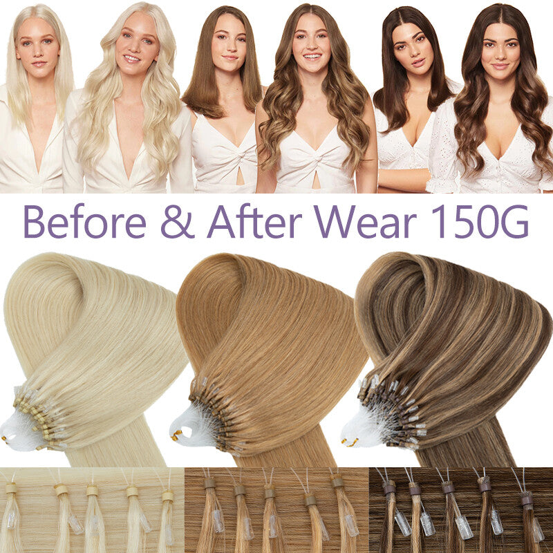 Remy Human Hair Extensions Micro Loop Beads Thick 1G/S Multiple Variants
