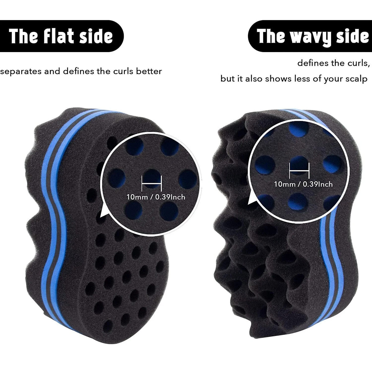 2 Black Curl Definition Sponges for Afro Hair - Texturizing & Styling
