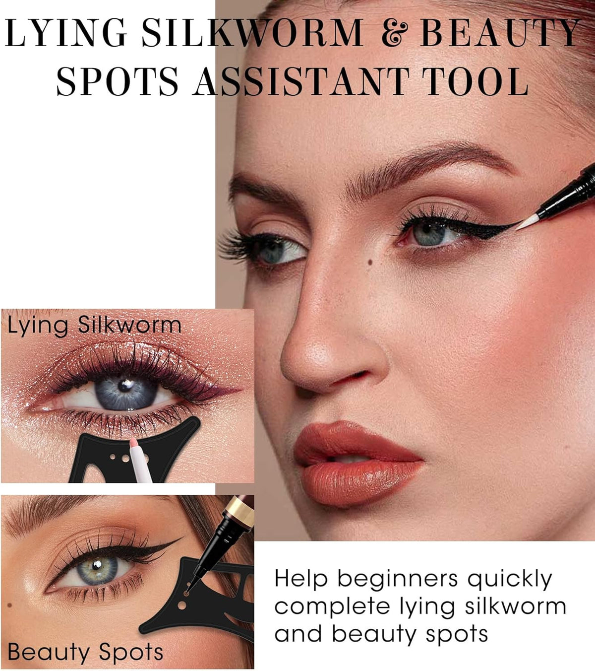 Reusable Eyeshadow & Cat Eyeliner Stencil Tool Set – 5 in 1 Guide