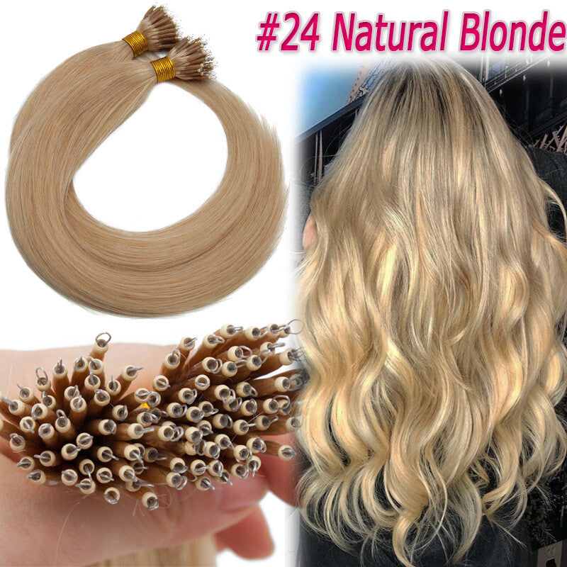 Thick Nano Ring Hair Extensions - Micro Link Bead Tips, Remy Human Hair