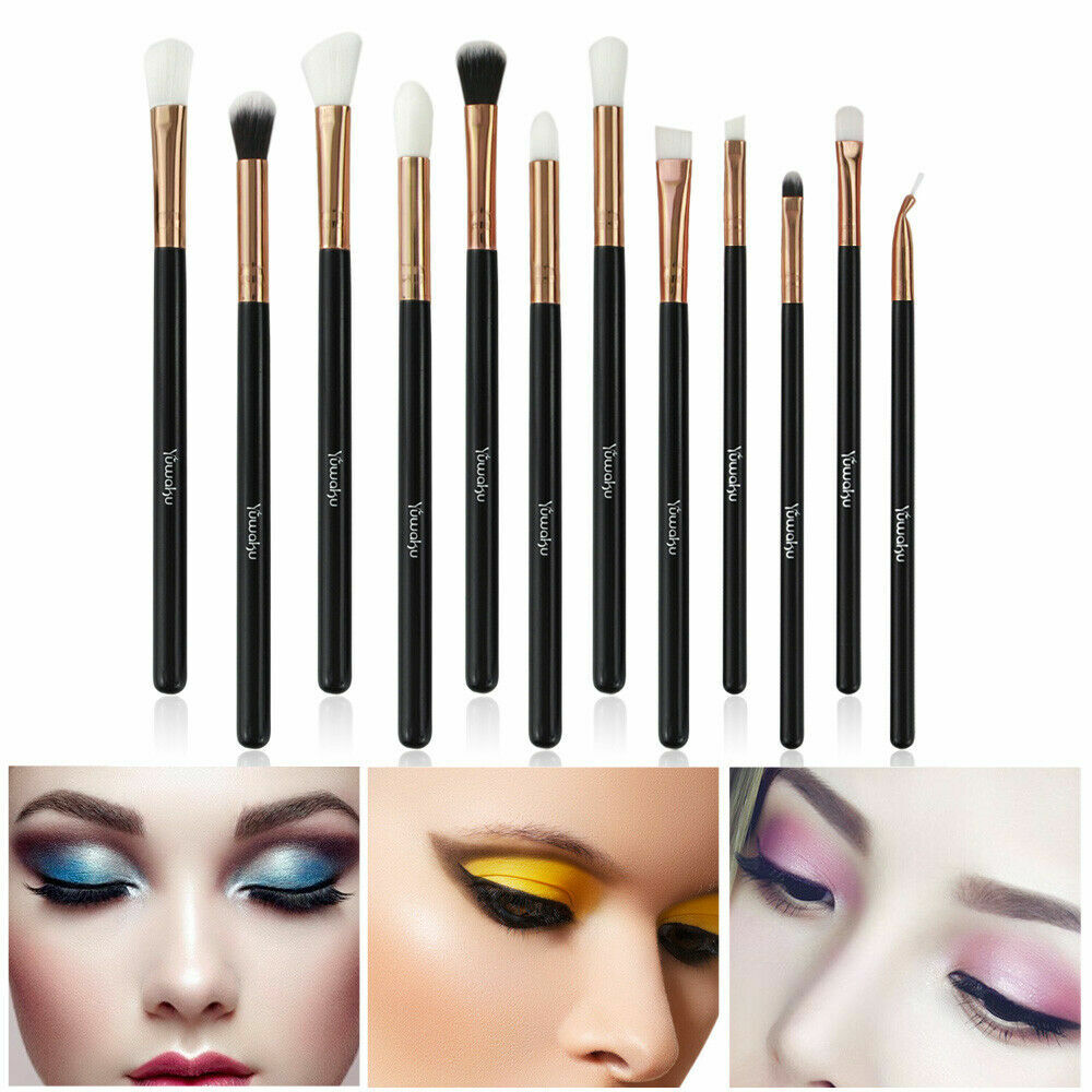 12-Piece Makeup Brush Set with Eyelash, Eyebrow, Foundation & Eye Brushes