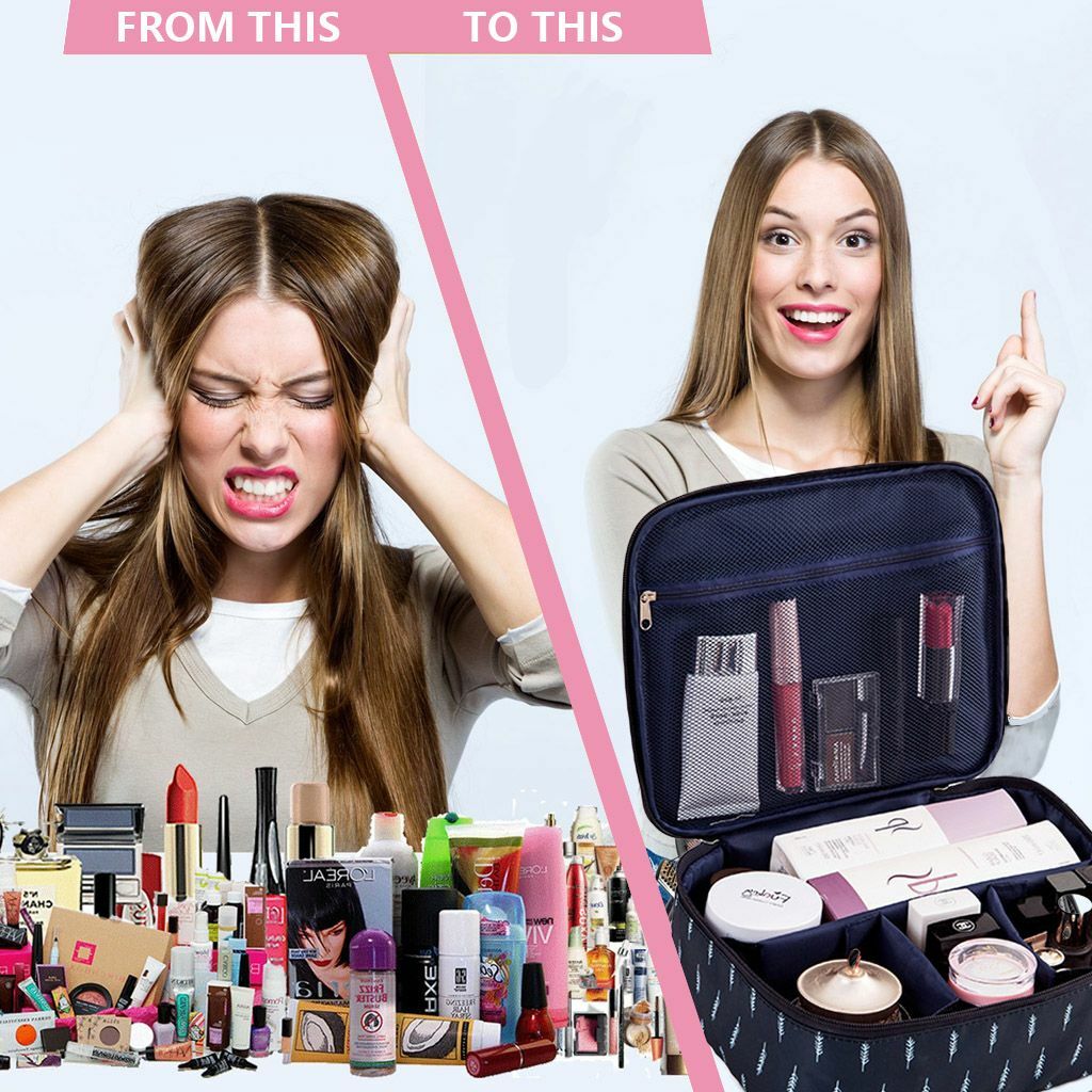 Travel Cosmetic Bag Makeup Organizer with Hanging Pouch Waterproof Portable