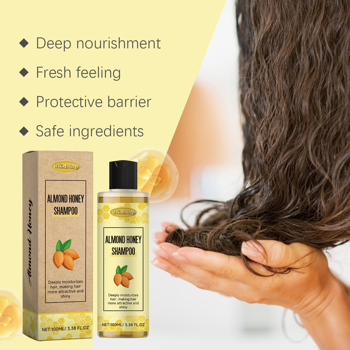 Almond Honey Nourishing Hair Shampoo - Moisturizing & Shine Enhancing