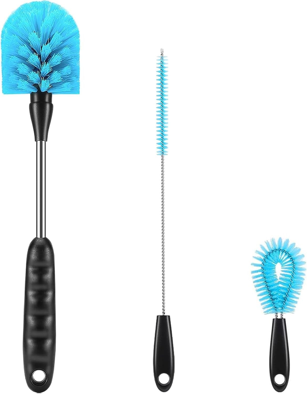 12.2 Inch Bottle Brush Set of 3 for Water Bottles and Cups - Washable Cleaning Kit