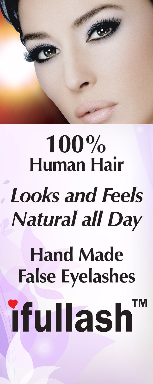100% Human Hair False Eyelashes - Natural Look, Handmade