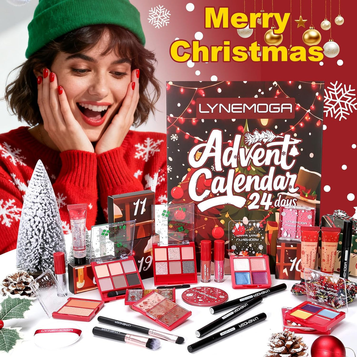 Advent Calendar Makeup 2025 - 24 Day Holiday Gift Set for Women & Teens