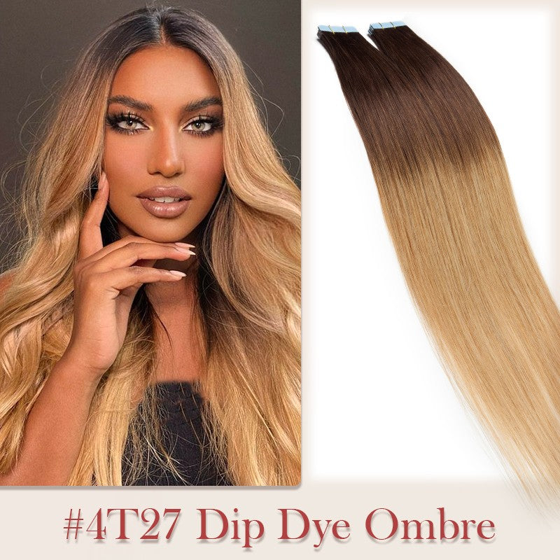 100g Invisible Tape-In Hair Extensions Remy Human Hair Full Head Thick