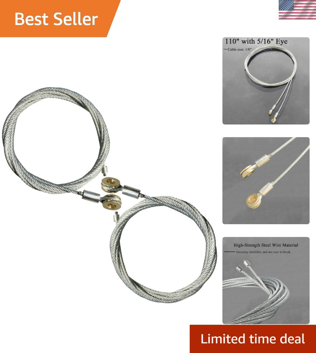 110" Alloy Steel Truck/Trailer Roll-Up Door Cables Kit 5/16" Eye - 2 Pack