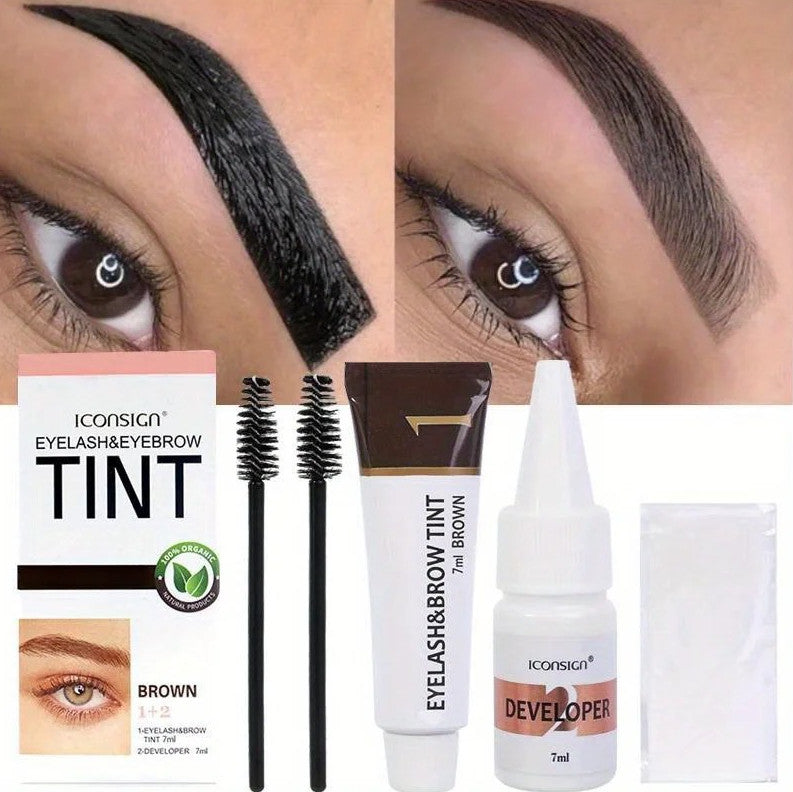 Waterproof 2-in-1 Eyebrow and Eyelash Tint Kit for Long-Lasting Color
