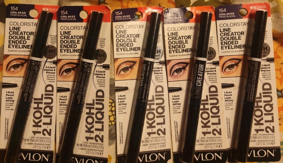 Lip Liner Duo - Revlon ColorStay Double Ended Eye & Lip Liner 5 Pack 154 Cool as Ice