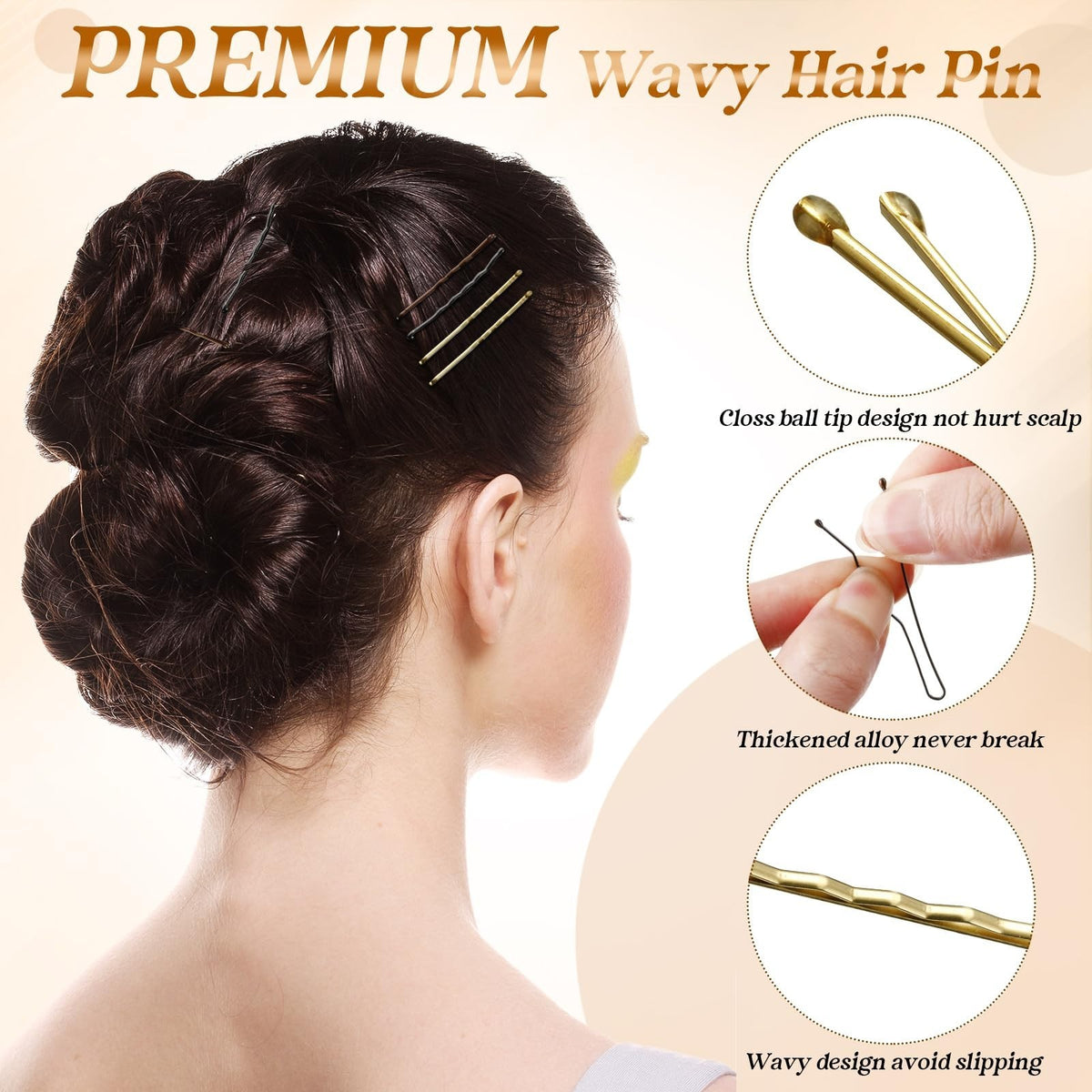 1200 Pcs Hair Pins Set - Invisible 2-Inch Bobby Clips for Women, Non-Slip and Gentle on Hair