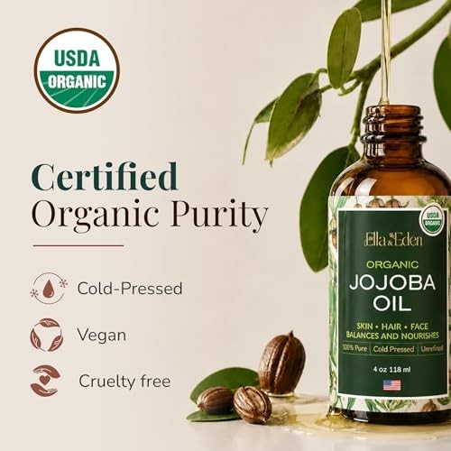 Organic Jojoba Oil for Skin & Hair - Cold Pressed 16 oz Natural Moisturizer