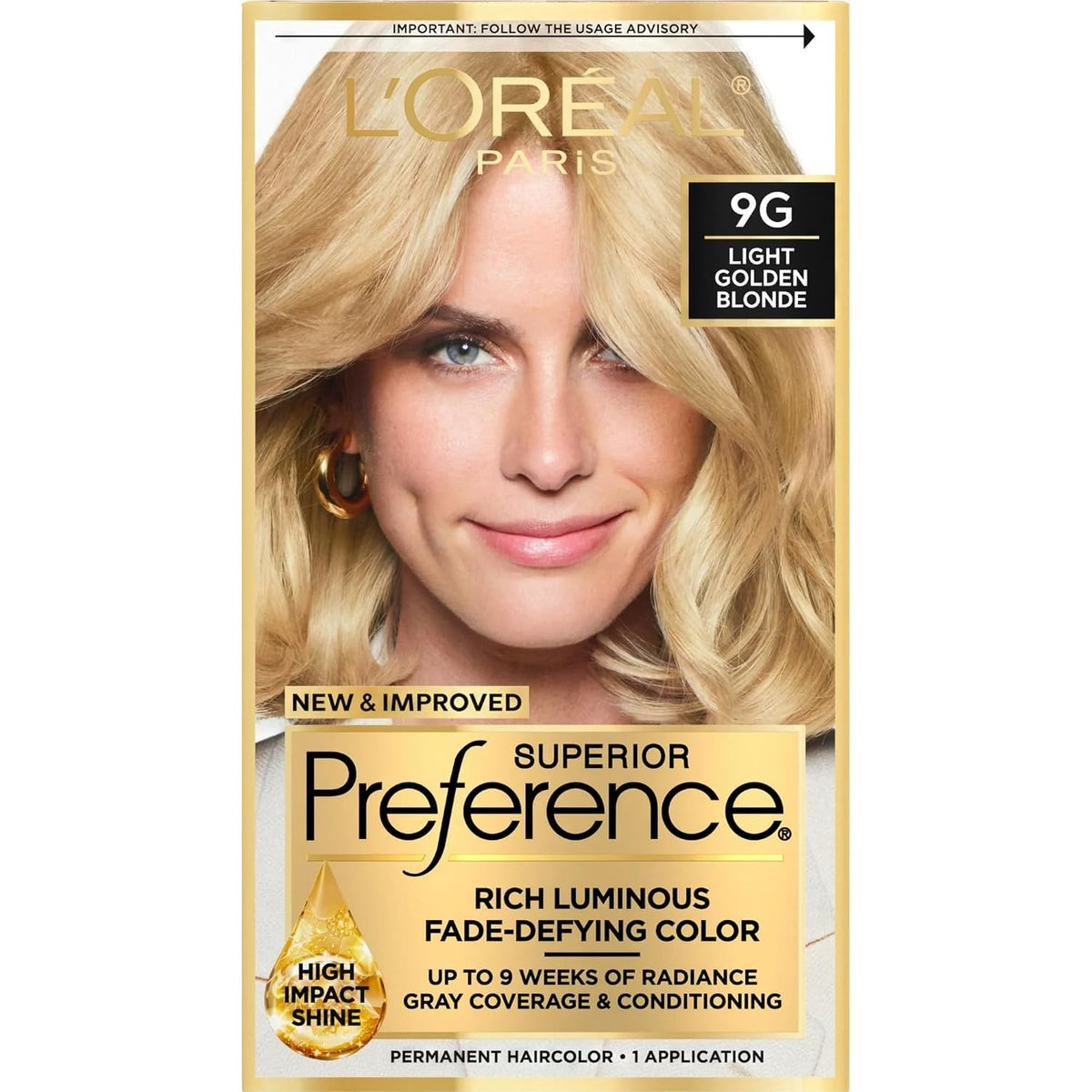 2 Pack Light Golden Blonde Hair Color - Superior Preference 9G