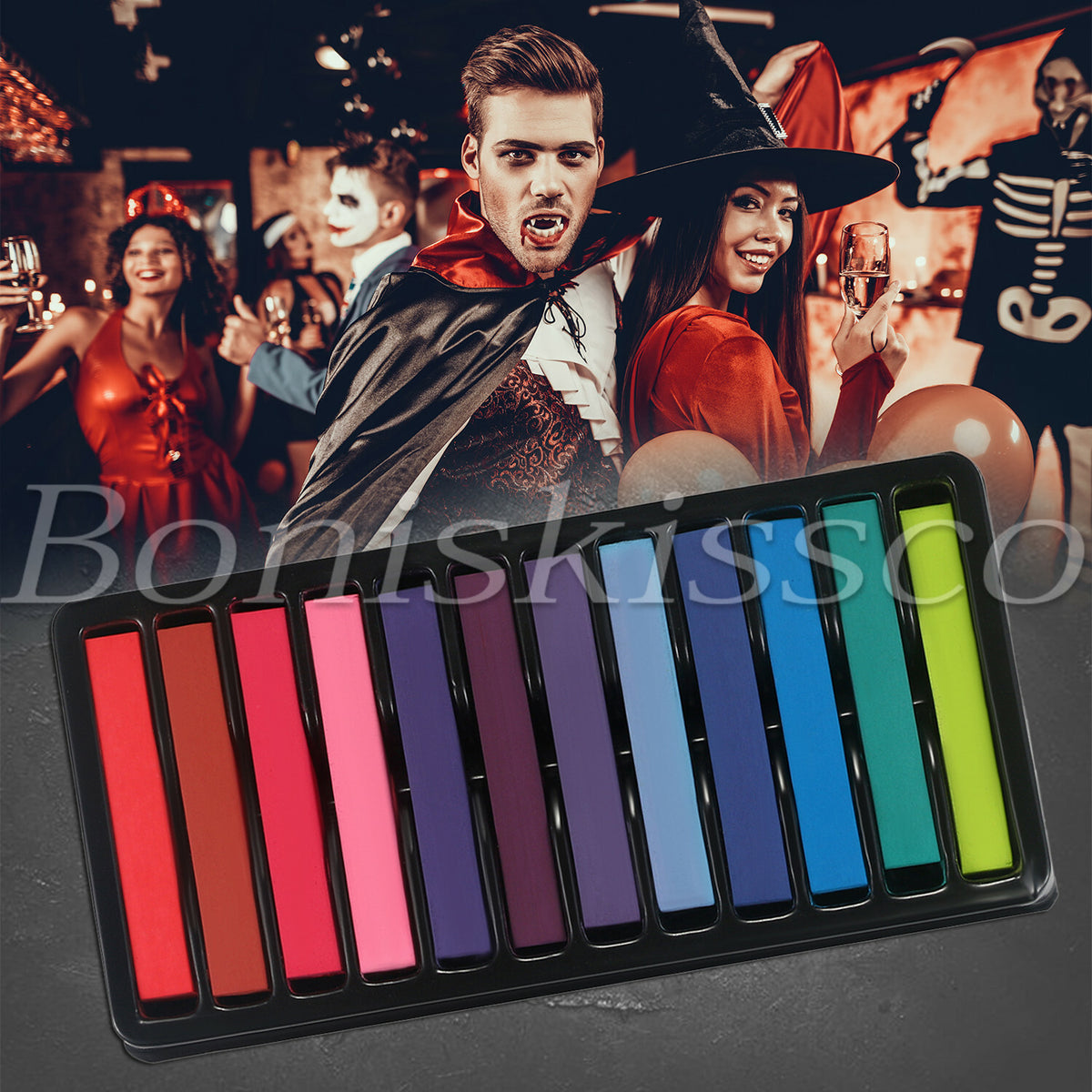 12 Color Washable Hair Chalk Set Temporary Hair Dye for Parties & Cosplay