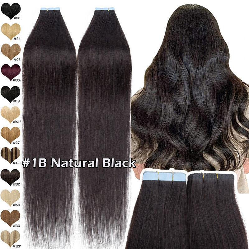 Thick Russian Tape-In Hair Extensions - Remy Human Hair Full Head