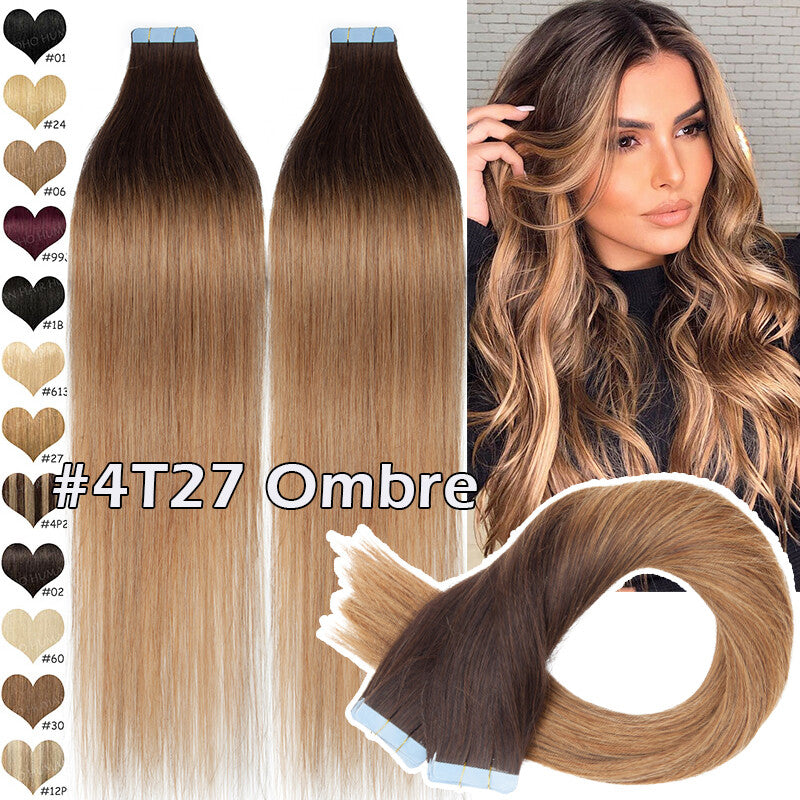 Thick Russian Tape-In Hair Extensions - Remy Human Hair Full Head