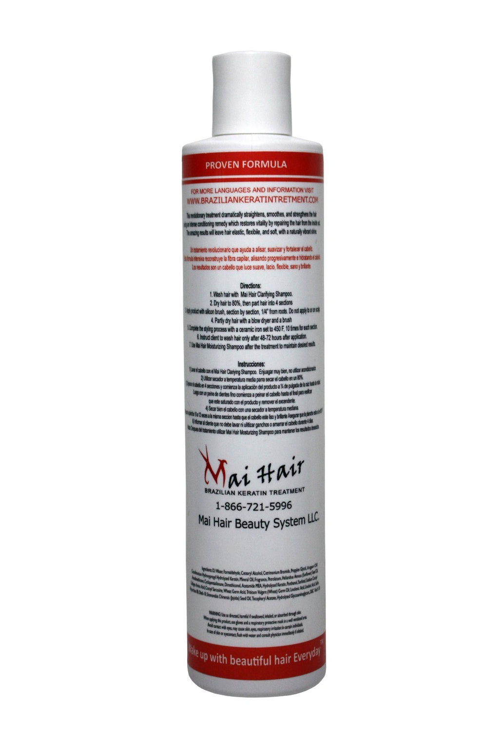 Brazilian Hair Keratin Treatment with Argan Oil 10oz / 300ml - Straightening & Smoothing