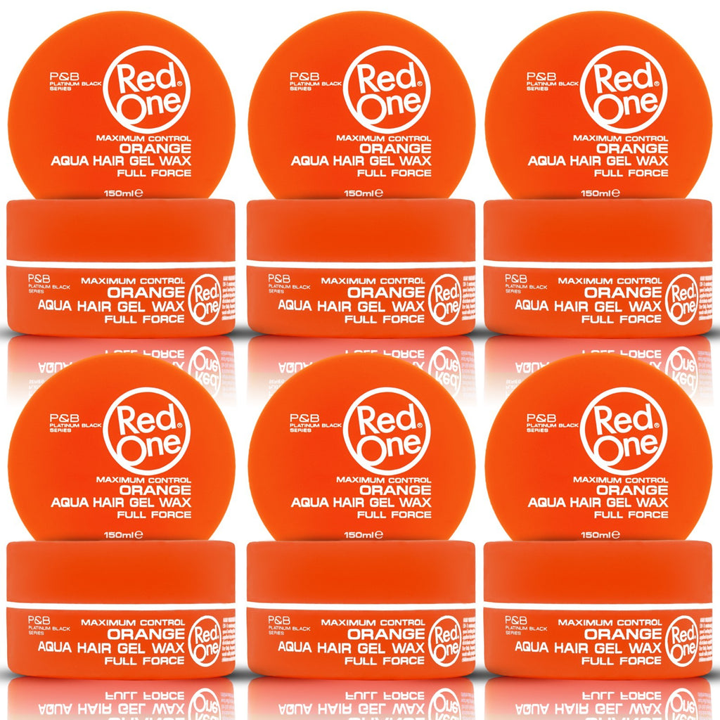 RedOne Orange Aqua Hair Gel Wax 150ml - Strong Hold & Shine for Edges & Braids