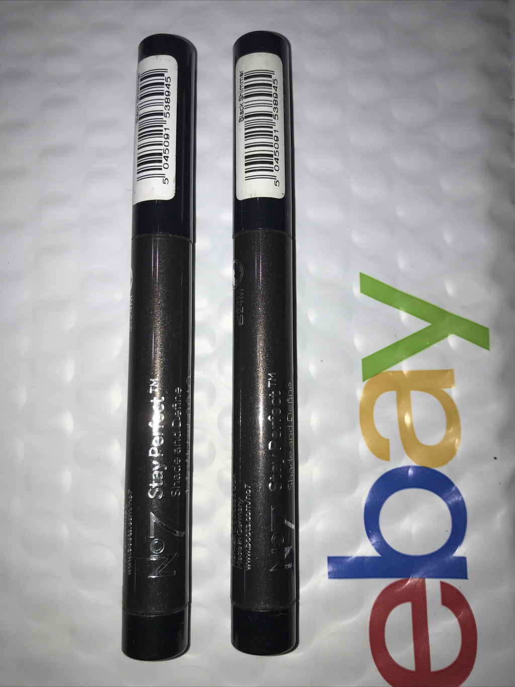 Boots No7 Stay Perfect Eye Liner Black Shimmer Unsealed Lot of 2 Liners
