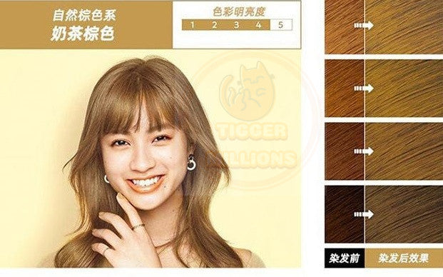 Hair Color Kit Milk Tea Brown Foam Hair Dye with Moisturizing Royal Jelly