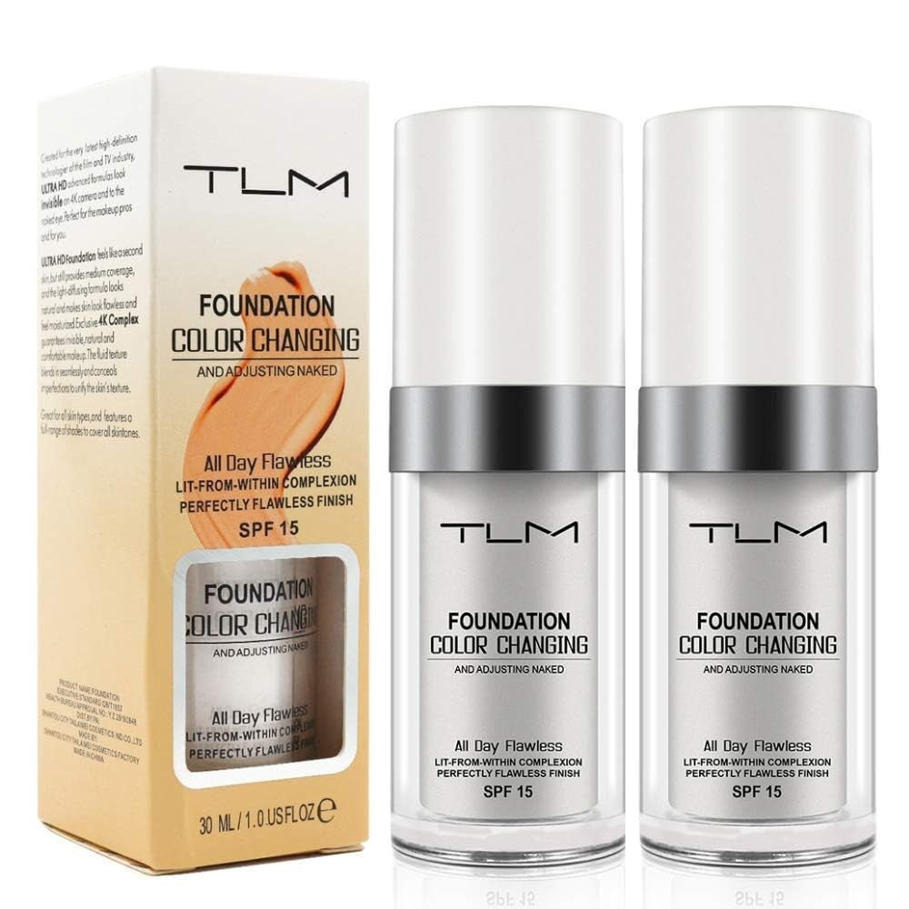 Color Changing Liquid Foundation with SPF15 - Moisturizing, Natural Finish, 2 Pack