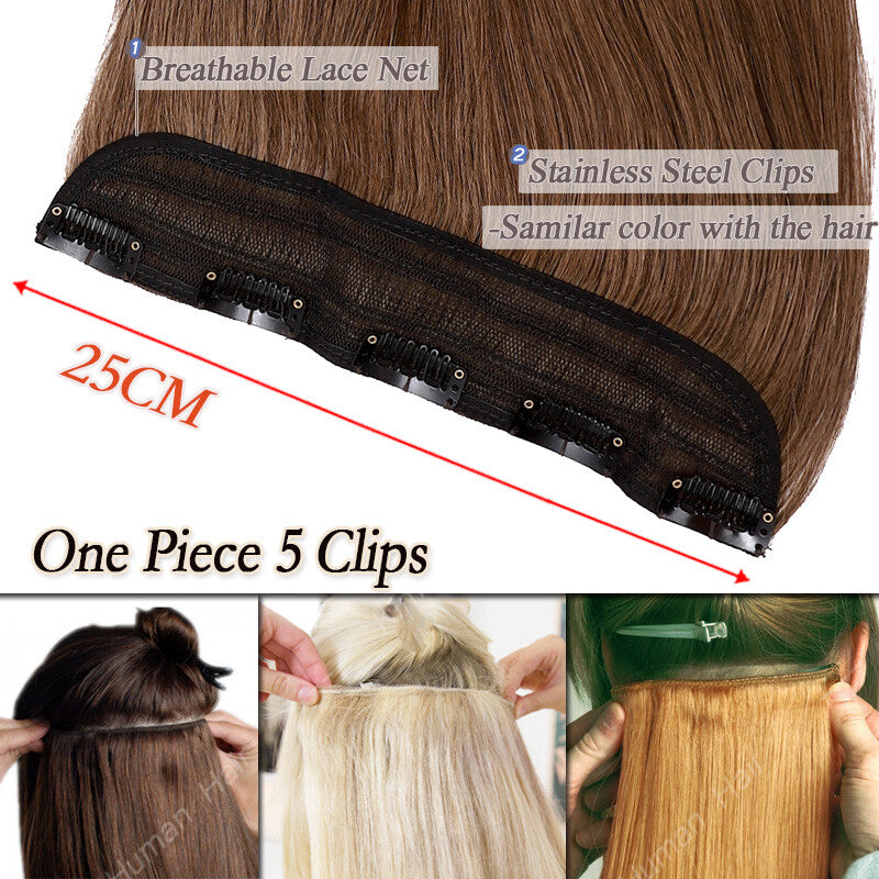 Remy Human Hair Clip-In Extensions 3/4 Full Head Weft - Multiple Colors & Lengths