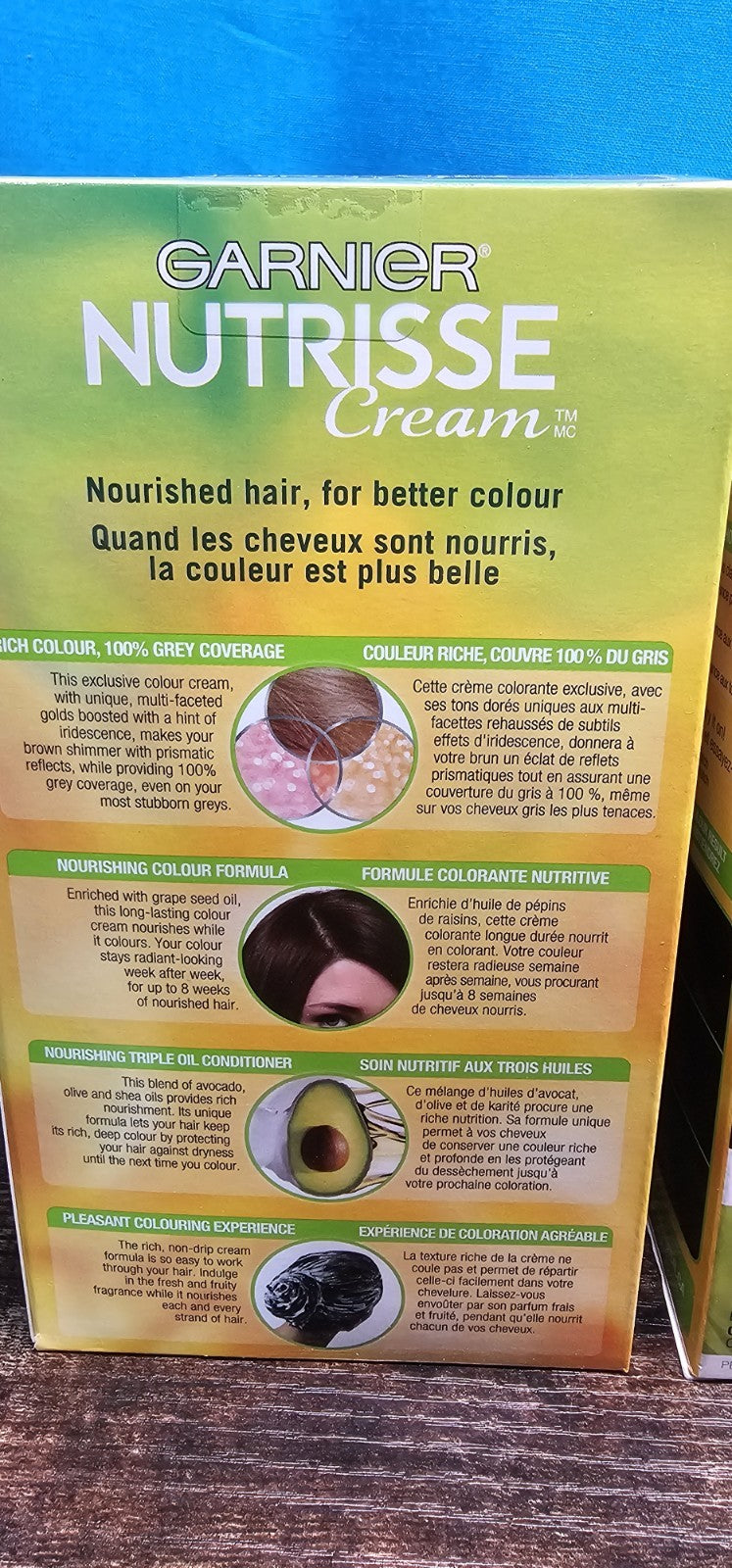 Garnier NutriSse Nourishing Hair Color Cream Dark Quartz #3.23 - Pack of 3