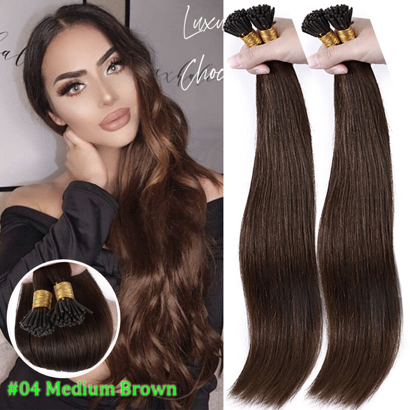 Remy Human Hair Extensions Micro Tip I Tip Keratin Bond 50-200 Strands