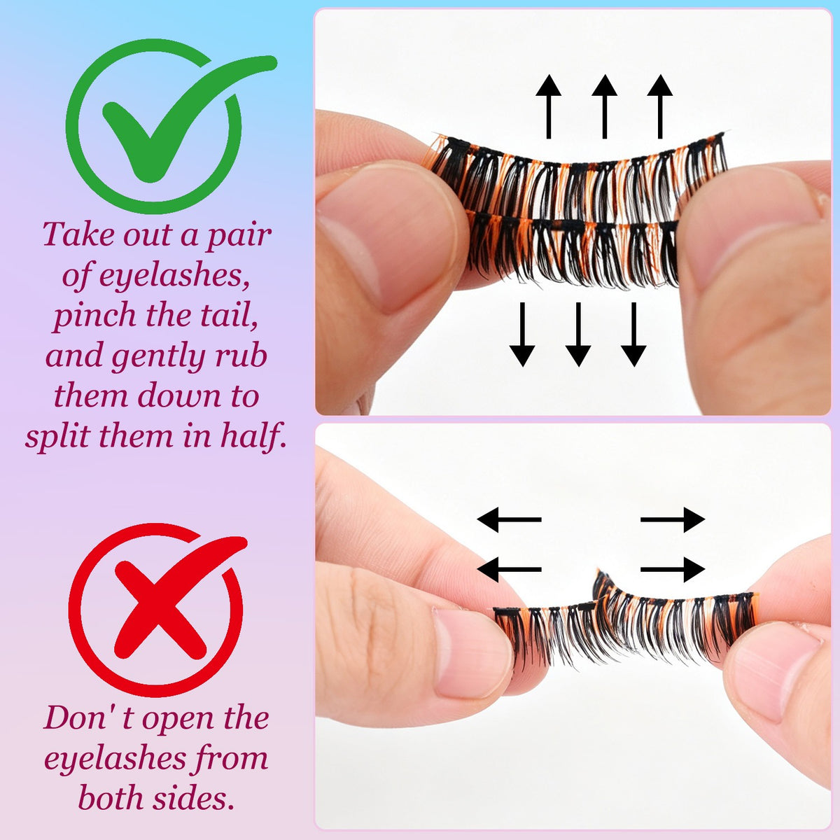 No Glue Magnetic False Eyelashes with Reusable Applicator Waterproof Glam Lashes
