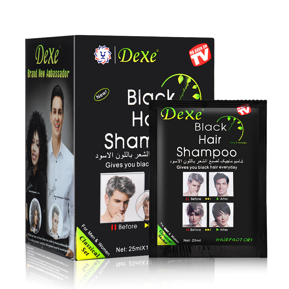 Natural Black Hair Shampoo - Instant 5-Min Hair Color Dye for Unisex - Multiple Quantities