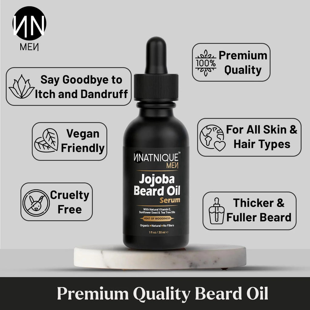 Organic Jojoba Beard Care Gift Set with Conditioner & Beard Oil for Men