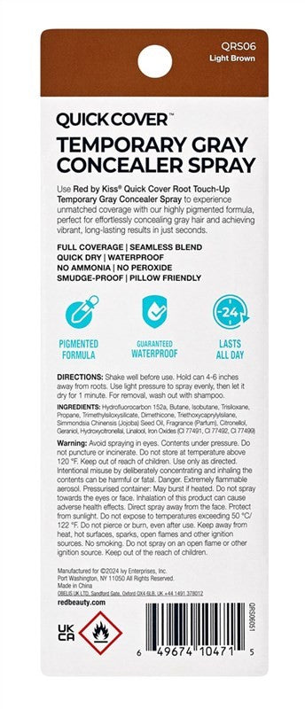(3 Pack) Kiss Light Brown Root Touch-Up Spray - Smudge-Proof, Water & Ammonia-Free