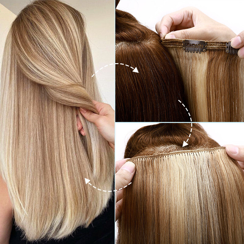 Thick Remy Clip-In Hair Extensions Full Head Double Weft Human Hair