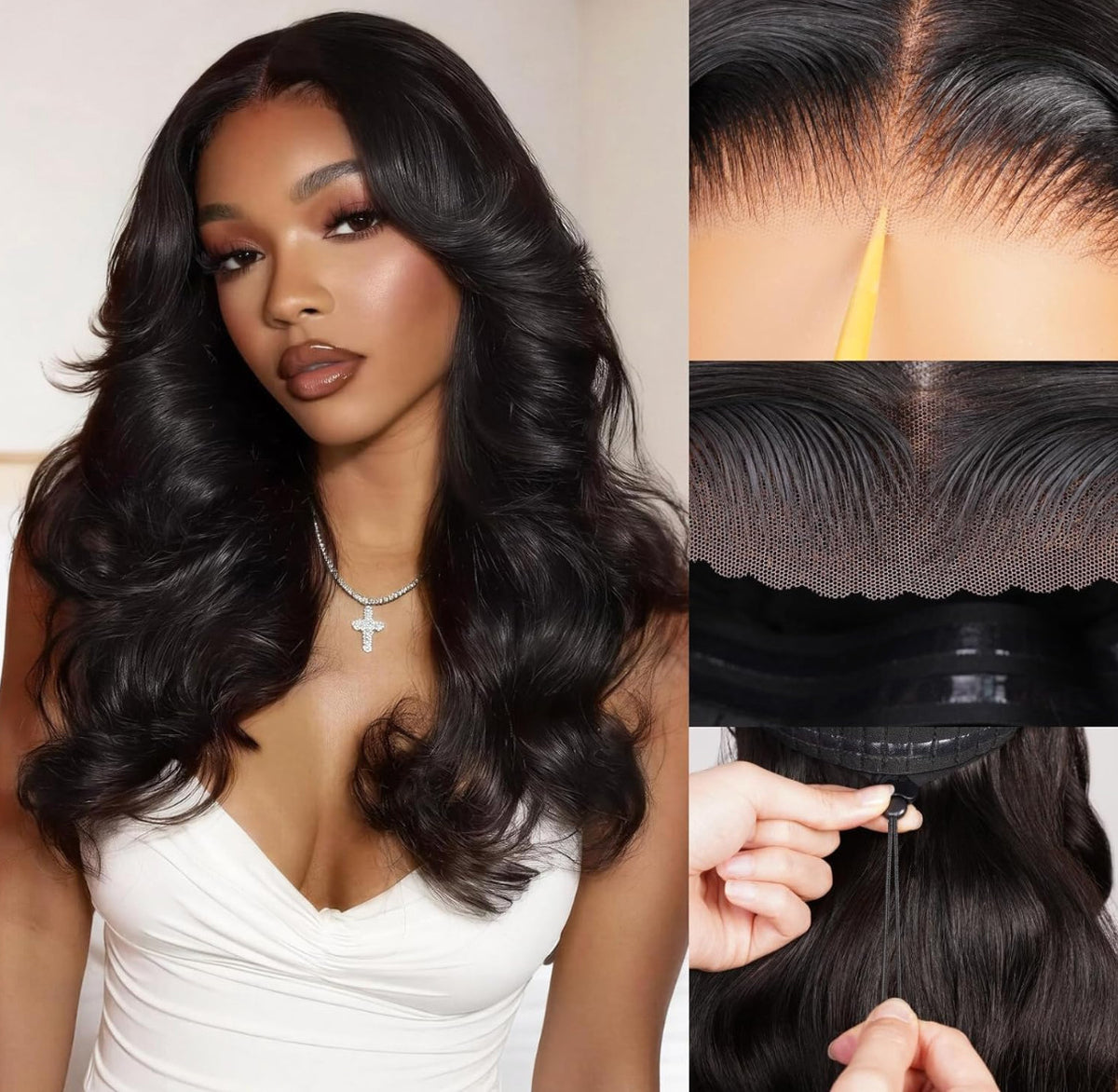 22 Inch Body Wave Human Hair Wig 13x6 HD Lace Front Glueless 250 Density