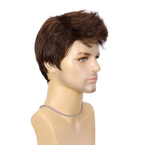Men's Short Layered Heat-Resistant Synthetic Wig for Cosplay & Halloween