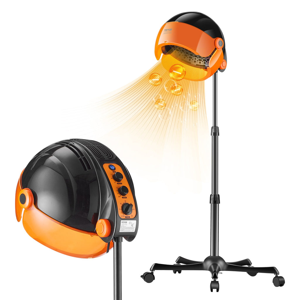 Ionic Hooded Hair Dryer 1875W with Negative Ion Technology, 9 Settings & Adjustable Height