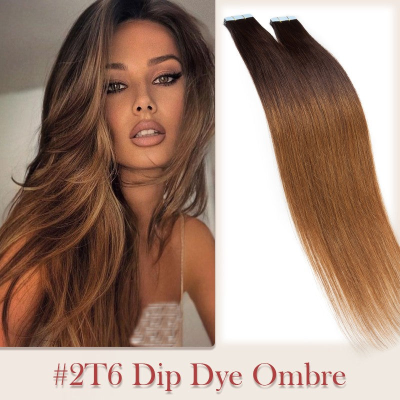 100g Invisible Tape-In Hair Extensions Remy Human Hair Full Head Thick