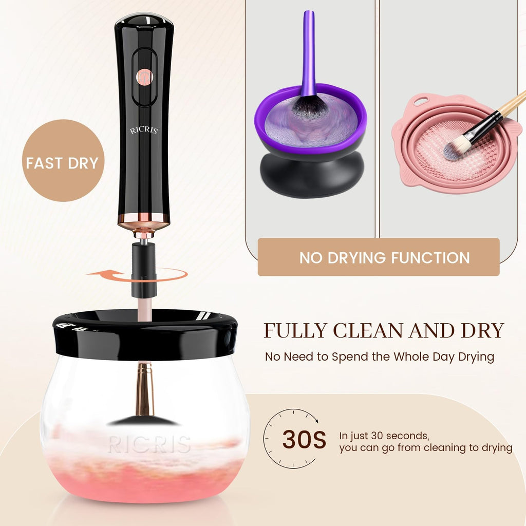 Electric Makeup Brush Cleaner and Dryer - Fast 10-30 Sec Sanitizing & Drying