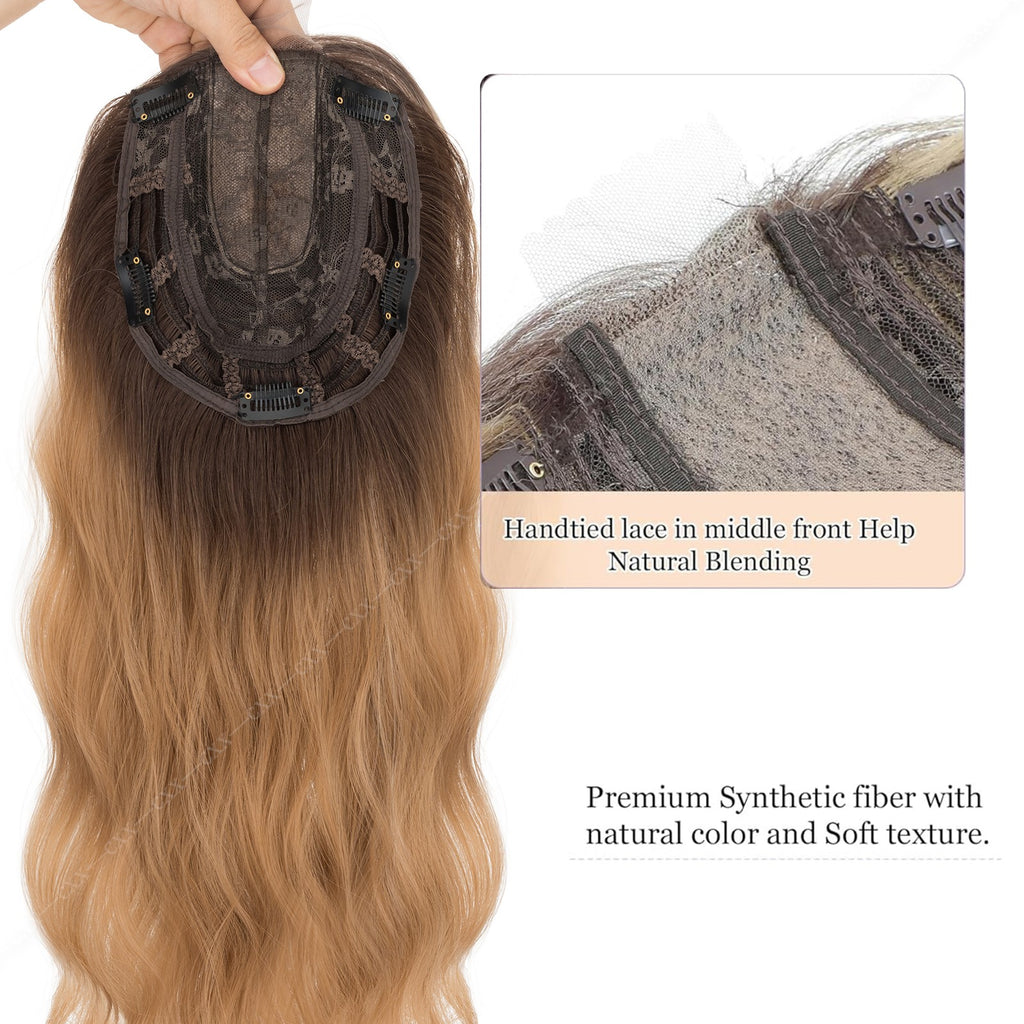 Women Clip-In Hairpiece Human Hair Toupee for Natural Look - 6.5x6.5in
