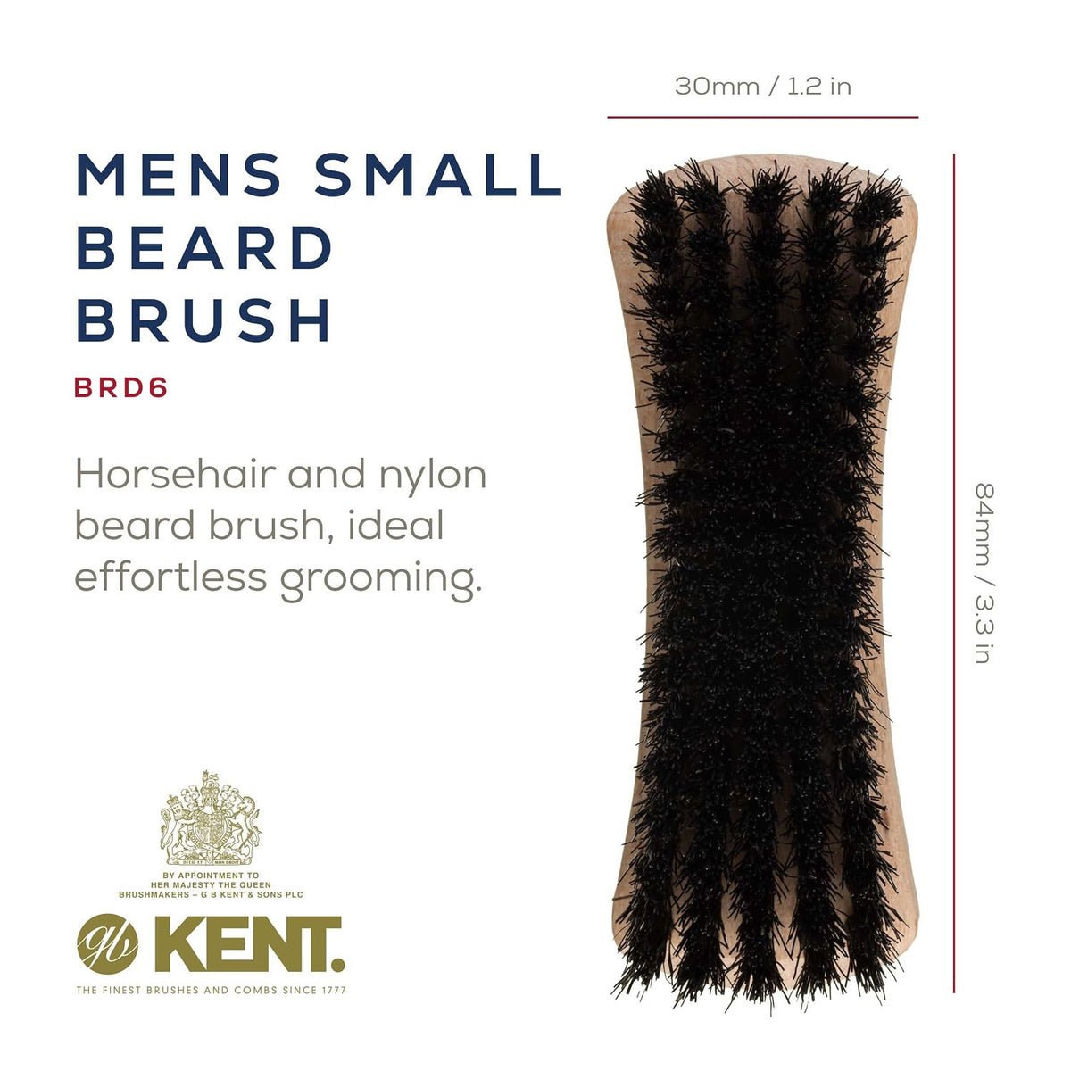 Travel Men’s Beard & Mustache Brush - Natural Boar Bristle, Compact