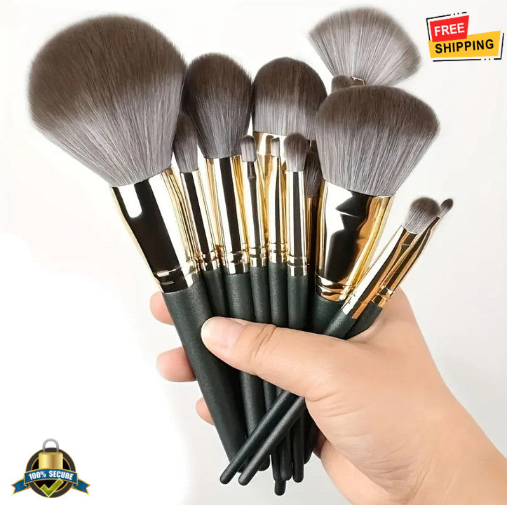 14-Piece Makeup Brush Set - Professional Face & Eye Brushes