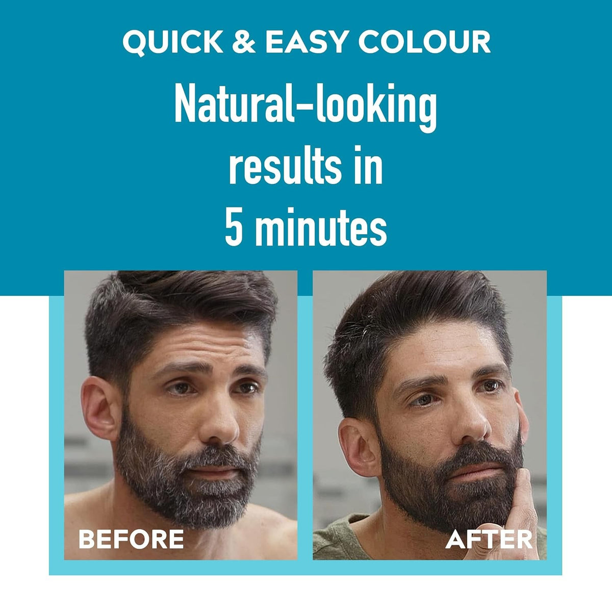 Mustache & Beard Color Gel Light Brown Gray - Semi-Permanent, No Mess
