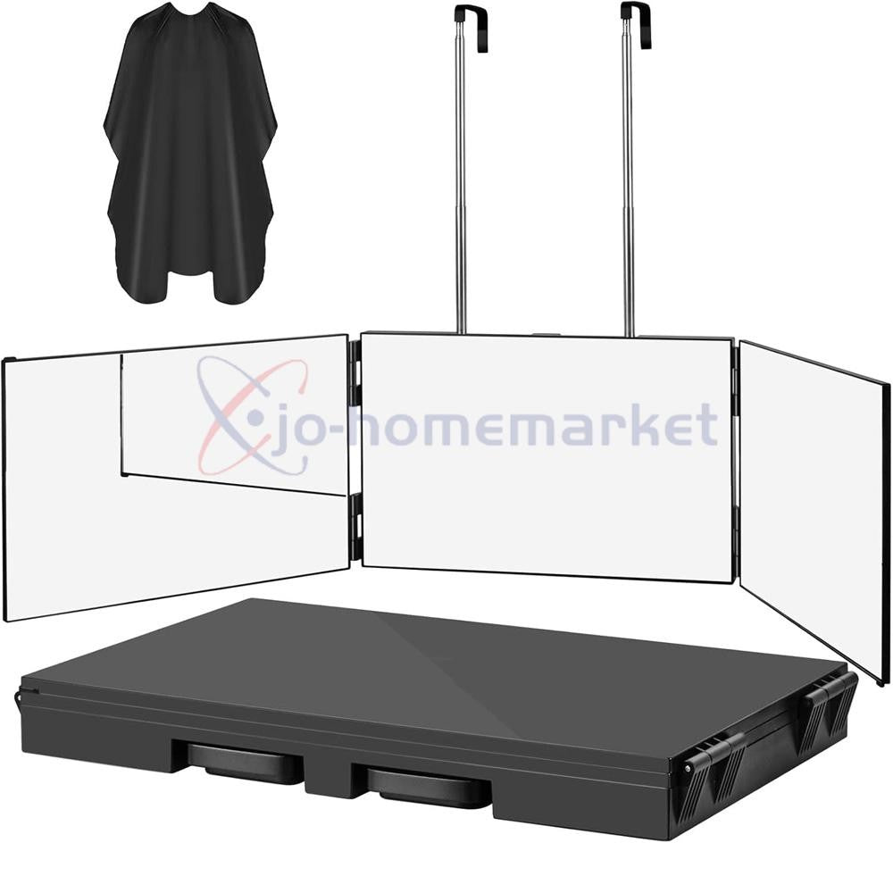 360 Degree Self Hair Cutting Mirror with HD Glass Tri Fold Design